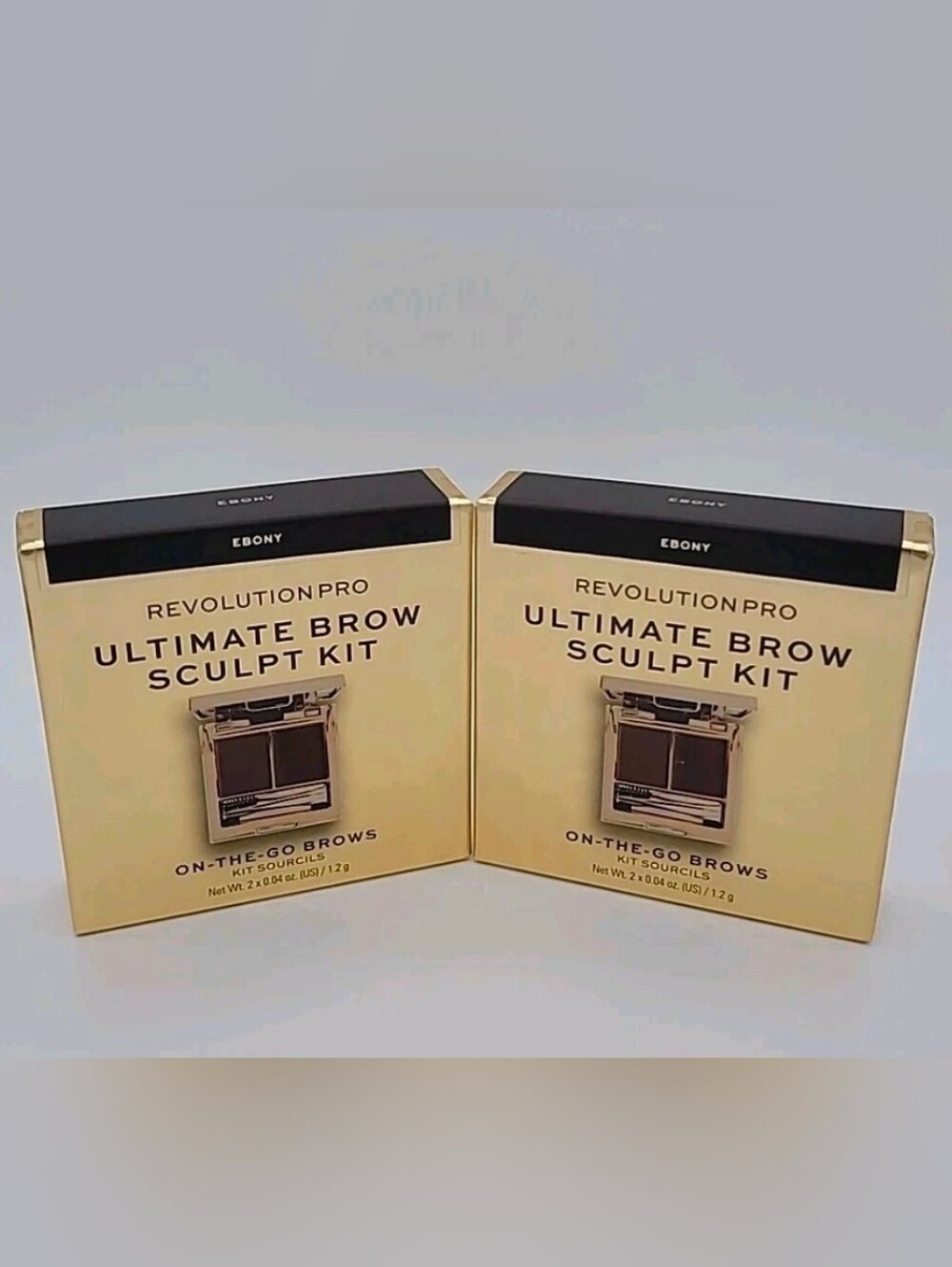 NIB 2x Revolution Pro Ultimate Brow Sculpt Kit  On-The-Go Brows EBONY